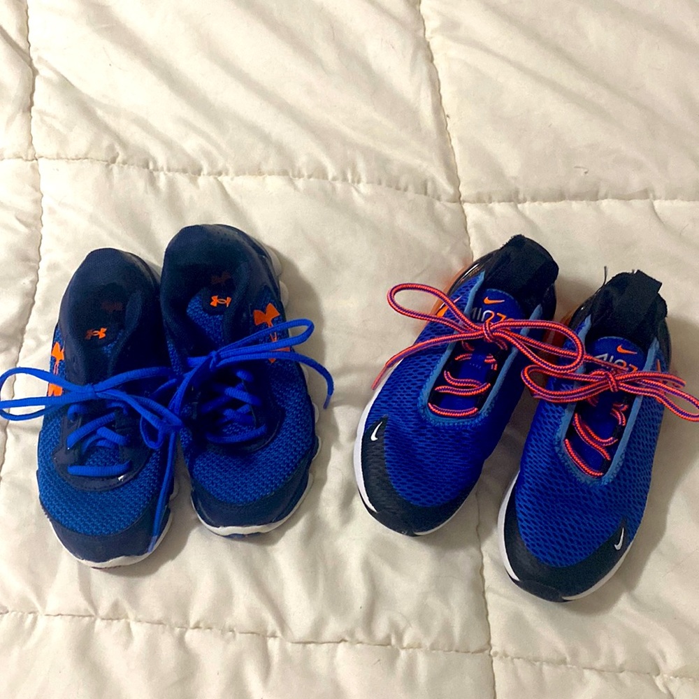 Boys size 11 Nike and under armor sneakers